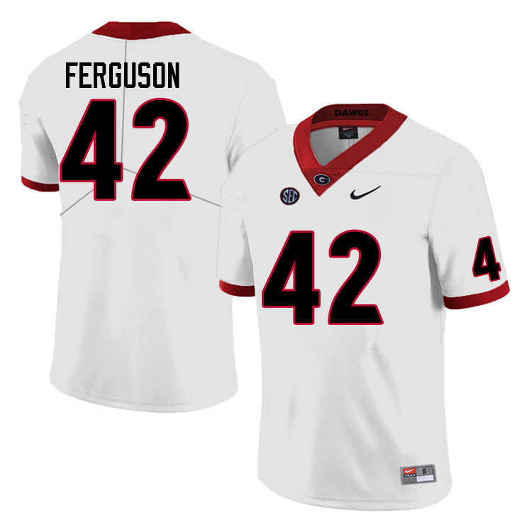 Georgia Bulldogs #42 Tauheed Ferguson College Football Jerseys Sale-White Anniversary